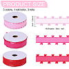 3 Rolls 3 Colors Heart Valentine's Day Polyester Lace Trim OCOR-FG0002-74-2
