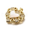 Brass Micro Pave Cubic Zirconia Shell Pendants KK-D328-27G-B-2