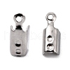 201 Stainless Steel Fold Over Crimp Cord Ends STAS-R055-09-3