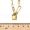 304 Stainless Steel Lock Pendant Paperclip Chain Necklaces for Women Men NJEW-Q028-07G-3