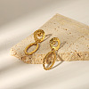 French Retro Oval Stainless Steel Stud Earrings HR9760-4