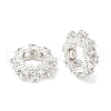 Brass Cubic Zirconia European Beads KK-A254-07S-1