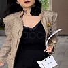 3D Flower Polyester Wrap Choker Necklaces FS-WG63CF5-01-4