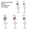 Flat Round Stainless Steel Stud Earring Settings STAS-PH0018-62P-2
