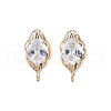Brass Stud Earring Findings KK-N232-434LG-2
