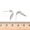 Brass Pave Clear Cubic Zirconia Stud Earring Findings KK-D369-08P-3