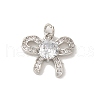 Rack Plating Brass Pendant Micro Pave Clear Cubic Zirconia KK-S366-20P-1