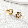 Elegant Flat Round Stainless Steel Stud Earrings DL3437-5