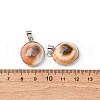 Brass Pave Natural Shell Pendants KK-H002-01P-3