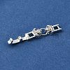 Brass Micro Pave Clear Cubic Zirconia Fold Over Clasps KK-R222-05S-2
