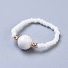 Natural Howlite Stretch Rings RJEW-JR00255-10-1