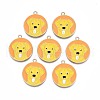 Rack Plating Alloy Enamel Pendants ENAM-N055-084-1