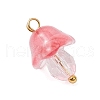 Mushroom Transparent Glass Pendants PALLOY-JF03654-01-4