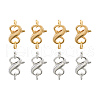 8Pcs 2 Colors Brass Double Opening Lobster Claw Clasps FIND-TA0001-45-17