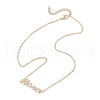 Word Mama Brass Micro Pave Clear Cubic Zirconia Pendant Cable Chain Necklaces for Women NJEW-TA00193-4