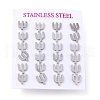 Tarnish Resistant 304 Stainless Steel Greek Alphabet Stud Earrings STAS-D007-07P-15-3