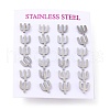 304 Stainless Steel Greek Alphabet Stud Earrings STAS-D007-07P-15-3