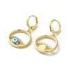 Evil Eye Real 18K Gold Plated Brass Dangle Leverback Earrings EJEW-Q797-09G-02-2