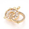 Brass Micro Pave Cubic Zirconia Charms KK-N261-06G-2