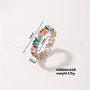 Fashionable Brass Rectangle Finger Rings for Unisex KE6050-2-1