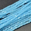 Faceted Cube Imitation Jade Glass Beads Strands EGLA-J133-A01-1