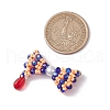 Glass Seed Beaded Bowknot Pendants PALLOY-MZ00553-02-2