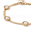 Plastic Pearl Flower Beaded Herringbone Chan Bracelet BJEW-G656-04G-2