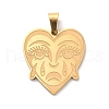 304 Stainless Steel Pendants STAS-C062-08G-1