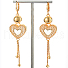 Heart Tassel Brass Hoop Earrings JA5879-2