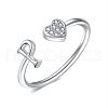 Adjustable Brass Rhinestone Cuff Rings for Women FS-WGEAD33-16-1