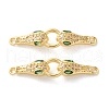 Rack Plating Brass Micro Pave Cubic Zirconia Snake Connector Charms KK-C084-10A-G-1