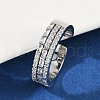 Brass Micro Pave Cubic Zirconia Cuff Rings for Women RJEW-F182-04P-2