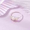 Round Natural Sea Shell Finger Rings RJEW-JR00848-02-1