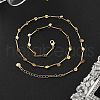 Brass Flat Round Pendant Necklaces NJEW-F329-02G-1