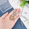SUPERFINDINGS 6Sets 6 Style Brass Micro Pave Clear Cubic Zirconia Fold Over Clasps KK-FH0003-69-3