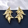 Leaf Brass Stud Earrings EJEW-R025-20G-1