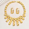 Geometric Hollow Texture Iron Stud Earrings & Bib Necklaces Sets for Women's Banquet Wedding DP0438-5