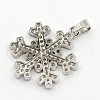 CZ Christmas Jewelry Brass Micro Pave Cubic Zirconia Snowflake Pendants ZIRC-M026-01P-2