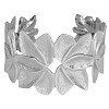 Elegant Floral 304 Stainless Steel Cuff Bangles for Women NF5675-1-1