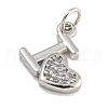 Rack Plating Brass Micro Pave Clear Cubic Zirconia Charms KK-U030-22P-2