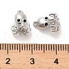 Brass Micro Pave Black Cubic Zirconia Charms KK-C054-24P-3