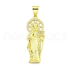 Rack Plating Brass Micro Pave Clear Cubic Zirconia Pendants KK-B091-21G-03-1