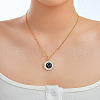 Elegant Brass Pave Clear Cubic Zirconia Moon Pendant Pendant Necklaces NB6973-4-2