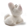 Flocky Resin Pendants RESI-E059-08B-2