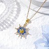 Glass Seed Beads & Handmade Evil Eye Lampwork Star Pendant Necklaces NJEW-MZ00098-01-1