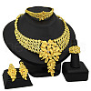 Leaf Alloy Rhinestone Jewelry Sets FS-WGFCF94-01-2