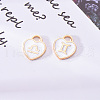 Light Gold Plated Alloy Enamel Pendants ENAM-R055-05A-7