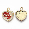 Real 16K Gold Plated Brass Micro Pave Clear Cubic Zirconia Charms X-ZIRC-S067-193A-NF-2