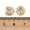 Brass Clear Cubic Zirconia Spacer Beads KK-D375-36G-01-3