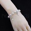 Vintage Stainless Steel St. Benedict Cross Charm Bracelets DX1356-2
